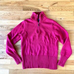 Lands' End Women's Pink Quarter-Zip Sweater
